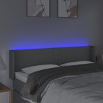 vidaXL Tête de lit à LED Gris clair 147x16x78/88 cm Tissu