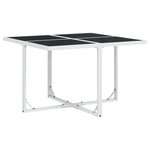 vidaXL Ensemble à manger de jardin avec coussins 9 Pièces blanc textilène