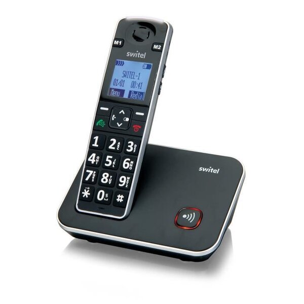 SWITEL 7000 Téléphone sénior sans fil avec touche SOS, amplifié, avec touches et écran XL - Standard DECT / compatible GAP