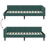 vidaXL Cadre de lit d'angle avec tête de lit Vert foncé 90 x 200 cm