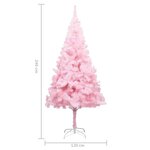vidaXL Arbre de Noël artificiel pré-éclairé et boules rose 240 cm PVC