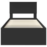 vidaXL Cadre de lit avec tête de lit Noir 90 x 200 cm Pin massif