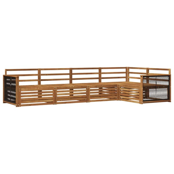 vidaXL Ensemble de canapés d'extérieur 5 Pièces Naturel