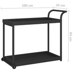 vidaXL Chariot de bar Noir 100x45x83 cm Résine tressée