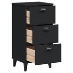 vidaXL Table de chevet VIKEN noir bois d'ingénierie