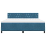 Lit à ressort avec matelas vidaXL Bleu foncé Super King Velours