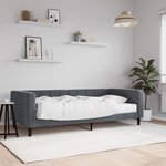 vidaXL Lit de jour avec matelas gris foncé 90x200 cm velours