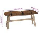 vidaXL Banc Cuir véritable Teck