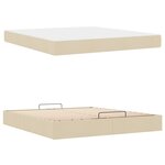 vidaXL Cadre de lit avec matelas avec matelas 2 Pièces Crème tissu