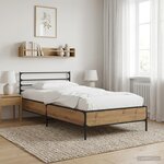 vidaXL Cadre de lit Chêne artisanal 80 x 200 cm Bois d'ingénierie