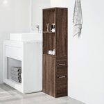 vidaXL Armoire de salle de bain étroite avec roulettes chêne marron