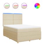 vidaXL Sommier à lattes de lit avec matelas Crème 160x200 cm Tissu