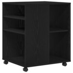 vidaXL Meuble de rangement avec roue Chêne noir 60 x 53 x 72.5 cm