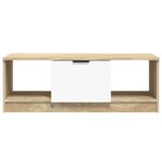 vidaXL Table basse blanc et chêne sonoma 102x50x36cm bois d'ingénierie