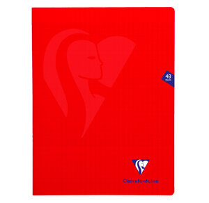 Cahier MIMESYS Piqué Polypro 24 x 32 cm 48 pages 90g Séyès Rouge CLAIREFONTAINE