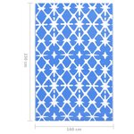 vidaXL Tapis d'extérieur Bleu et blanc 160x230 cm PP