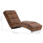 vidaXL Chaise longue Marron Similicuir daim