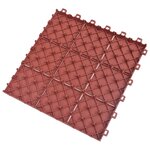 vidaXL Carreaux de terrasse 10 Pièces Rouge 30 5x30 5 cm Plastique