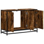 vidaXL Armoire de lavabo de salle de bain chêne fumé 90x33x60 cm