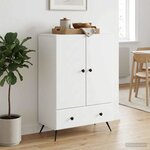 vidaXL Buffet Blanc 66 x 34 5 x 95 cm Bois d'ingénierie