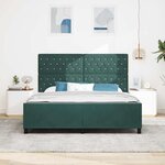 vidaXL Cadre de lit avec tête de lit Vert foncé 180 x 200 cm Velours
