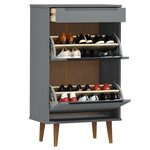 vidaXL Armoire à chaussures MOLDE Gris 59 5x35x103 cm Bois de pin