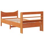 vidaXL Cadre de lit avec tête de lit cire marron 90x190 cm bois de pin