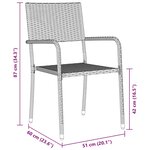 vidaXL Ensemble de salle à manger pour jardin 7 Pièces Gris Poly rotin
