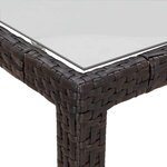 vidaXL Table de jardin 150x90x75 cm Verre trempé/résine tressée Marron