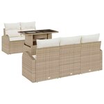 vidaXL Ensemble de canapé de jardin 6 Pièces Beige Poly Rattan