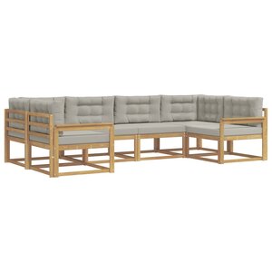 vidaXL Ensemble de canapés d'extérieur 6 pc Blanc et gris clair