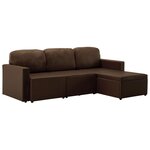 vidaXL Canapé-lit modulaire 3 places Marron Similicuir