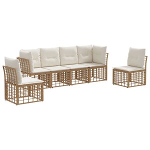 vidaXL Ensemble de canapés d'extérieur Naturel Polyester