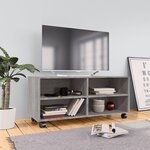 vidaXL Meuble TV sur roulettes Sonoma gris 90x35x35 cm Bois ingénierie