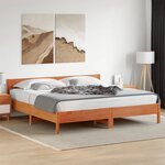 vidaXL Cadre de lit sans matelas cire marron 180x200cm bois pin massif