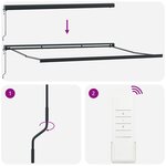 vidaXL Auvent Rétractable Blanc 400 × 300 cm Tissu Métal