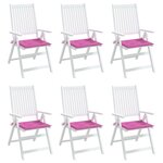 vidaXL Coussins de chaise de jardin lot de 6 rose 40x40x3 cm tissu
