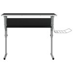 vidaXL Bureau d'artisanat noir et gris 110x53x(58-87) cm