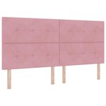 vidaXL Lit à ressort LED avec matelas Rose 200 x 200 cm Velours