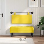 vidaXL Tête de lit suspendue Jaune clair Tissu en velours côtelé
