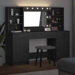 vidaXL Ensemble de Coiffeuse 3 Pièces Chêne noir 78.5 x 41 x 135 cm