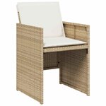 vidaXL Ensemble de salle à manger pour jardin 9 Pièces Beige Poly rotin
