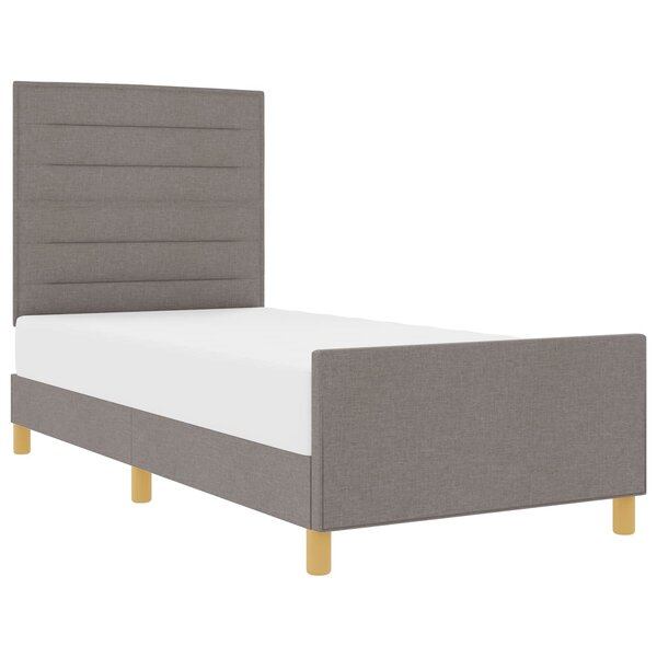 vidaXL Cadre de lit avec tête de lit Taupe 100 x 200 cm tissu