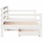 vidaXL Lit de jour et tiroirs sans matelas blanc 90x200 cm bois massif