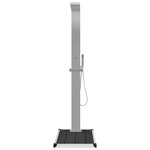 vidaXL Douche d'extérieur avec receveur de douche WPC Acier inoxydable