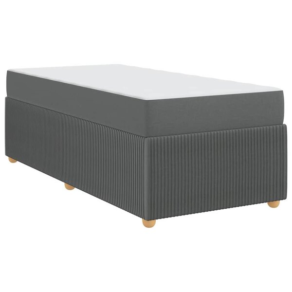 vidaXL Cadre de lit avec matelas Gris foncé 100 x 200 cm tissu