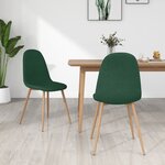 Vidaxl chaises de salle à manger 2 pièces vert tissu