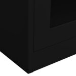 vidaXL Armoire de bureau Noir 90x40x180 cm Acier et verre trempé