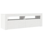 vidaXL Meuble TV avec lumières LED blanc 120x35x40 cm