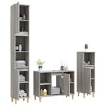 vidaXL Ensemble de meubles de salle de bain 3 Pièces Sonoma gris